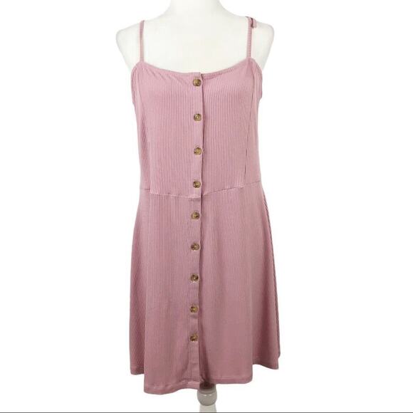 NWT Topshop Ribbed Button Front Mini Dress in Pink 10 - Picture 11 of 12